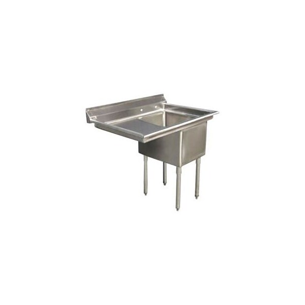 Aero Aero Manufacturing Company One Bowl Deluxe SS NSF Sink W/ 24W Left Drainboard 3F1-2424-24L - main